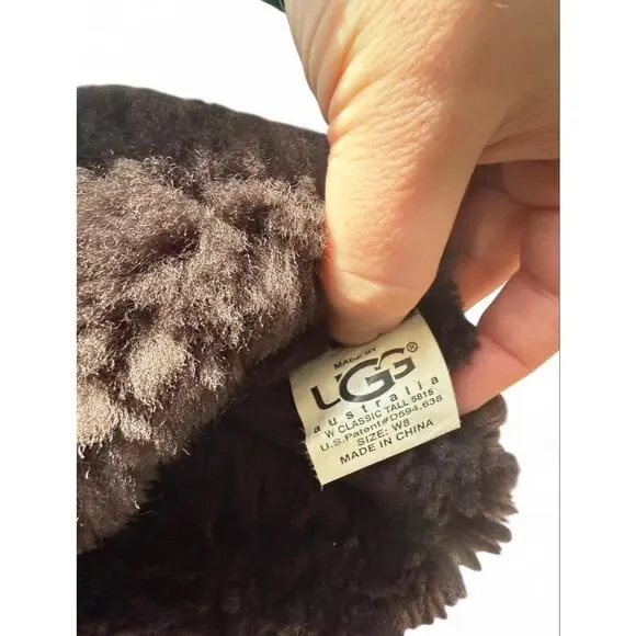 UGG Classic Tall Women’s Size 8 5815 Shearling Dark Brown Winter Boots 12”